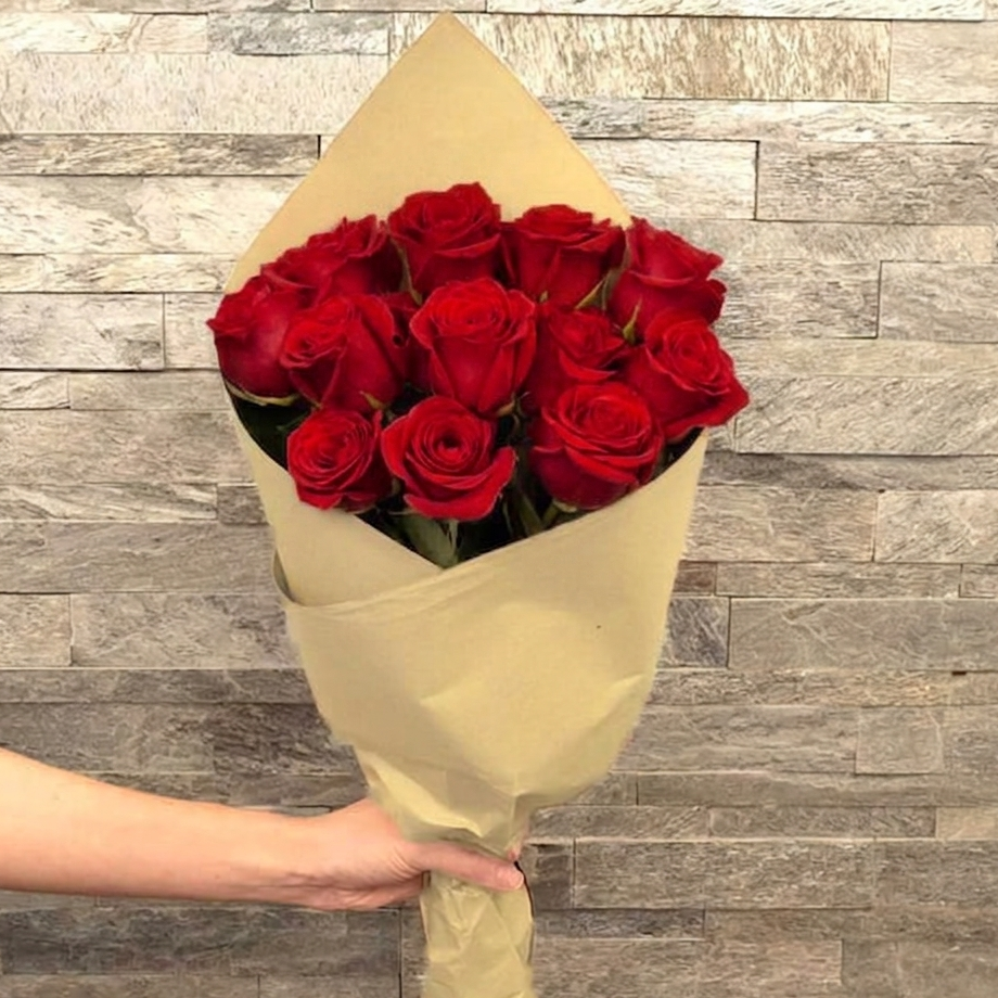 12 Red Roses Delivered with Lolaflora