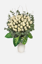 Arreglo Fúnebre - 50 Rosas Blancas | LolaFlora