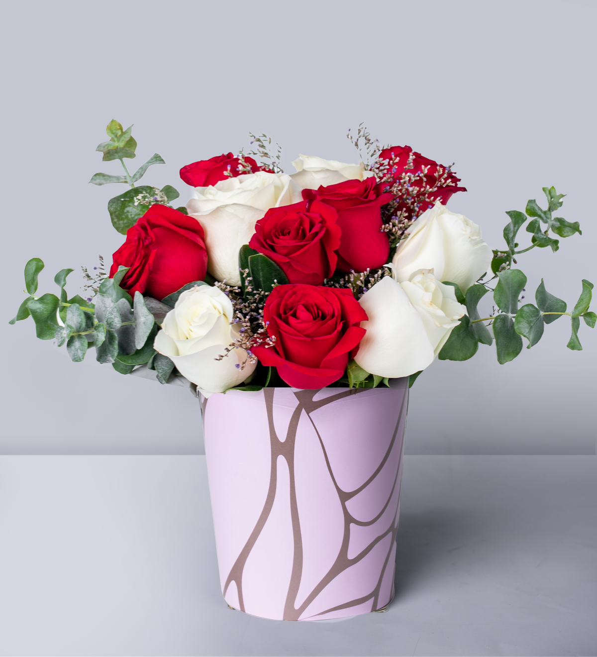 Rosas Rojas y Rosas Blancas - Caja Deco