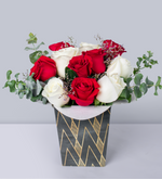 Rosas Rojas y Rosas Blancas - Caja Arlequin