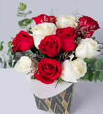 Rosas Rojas y Rosas Blancas - Caja Arlequin