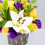 Arrangement of White Lilies with Yellow Roses