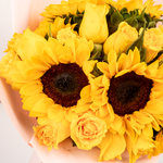 Ramo de girasoles y margaritas amarillas (M)