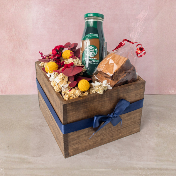 Arca Desayuno Dulce Frappuccino Starbucks, Brownies & Flores - MOM