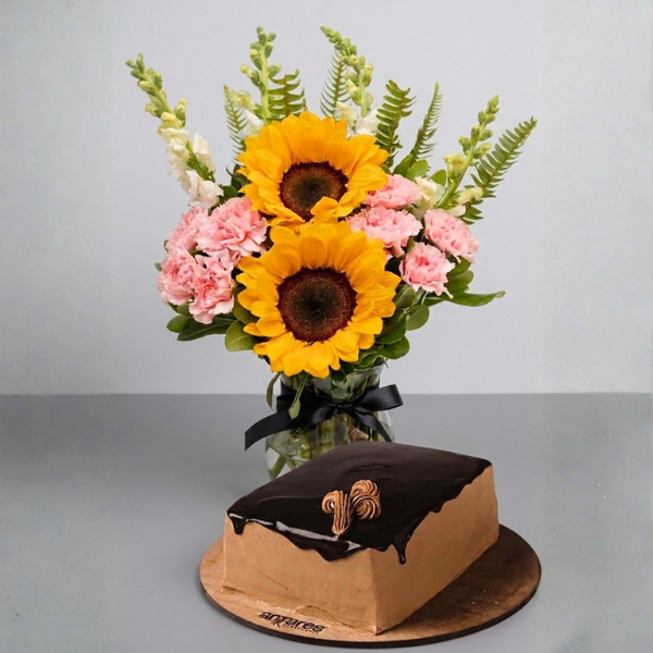 Happy Sunflowers Day / Large Mocha Cake QRO