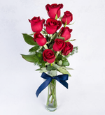 9 rosas rojas en un jarrón (A)