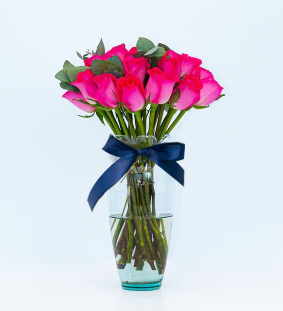 30 Rosas Topaz En Jarrón
