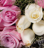 Ramo 12 Rosas Blancas Y Rosadas (M)