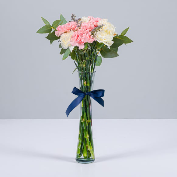 Mixed Carnations in Vase