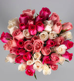 50 Rosas Rosadas y Blanco
