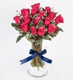 16 Rosas fucsias en jarrón (A)