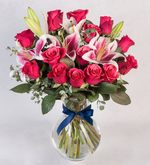 Arreglo De Liles Rosas Y Rosas Topaz