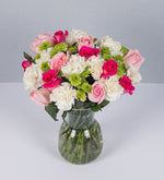 Arreglo De Rosas En Tonos Rosados