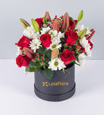 Caja Lily Rosa Margaritas Y Rosas
