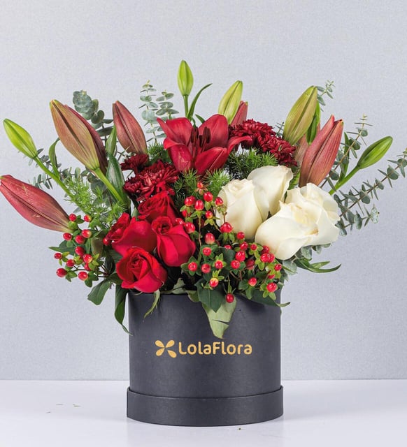 Caja Suprema Lily Rosa Y Rosas
