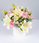 Maceta Lilys Y Rosas Rosas