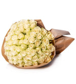 100 Rosas Blancas en Ramo Especial
