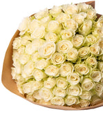 100 Rosas Blancas en Ramo Especial