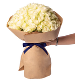 100 Rosas Blancas en Ramo Especial