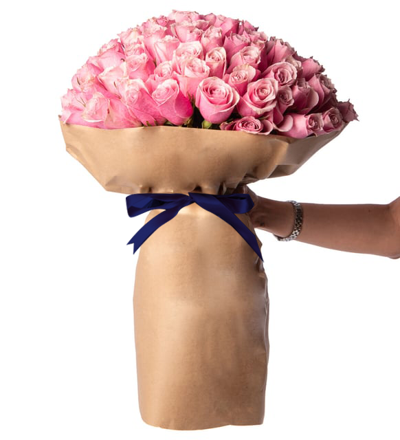 150 Rosas Rosadas en Ramo Especial