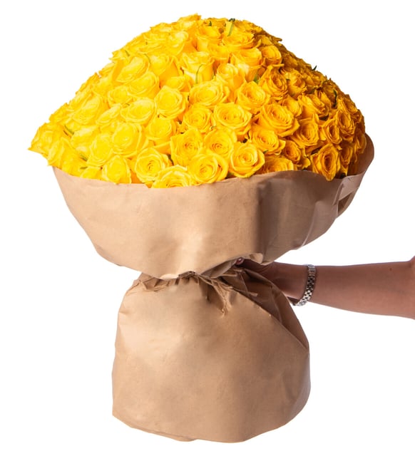 200 Rosas Amarillas en Ramo Especial
