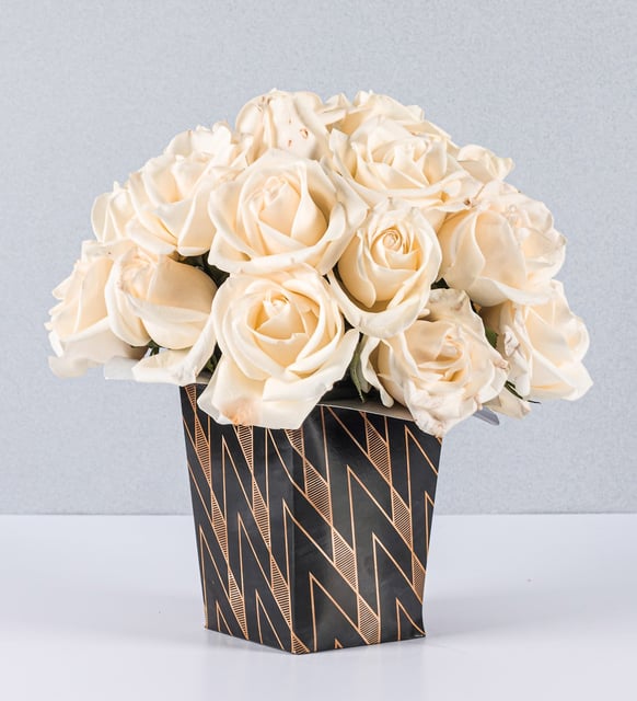 Arrangement of 24 White Roses
