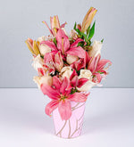 Pink Lily and White Rose Deco Box