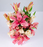 Pink Lily and White Rose Deco Box