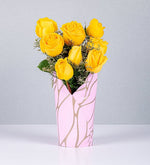 Deco Box with Yellow Roses and Limonium