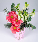 Deco Box Pink Gerbera and Puppies