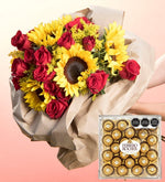 Ramo de Girasoles, Rosas Y Ferrero 24
