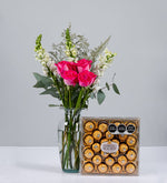 Rosas Rosadas Con Perritos Blancos Y Ferrero 24