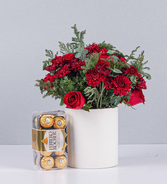 Maceta Rojo Invernal Y Ferrero