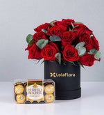 Caja Negra Rosas Rojas Y Ferrero 16