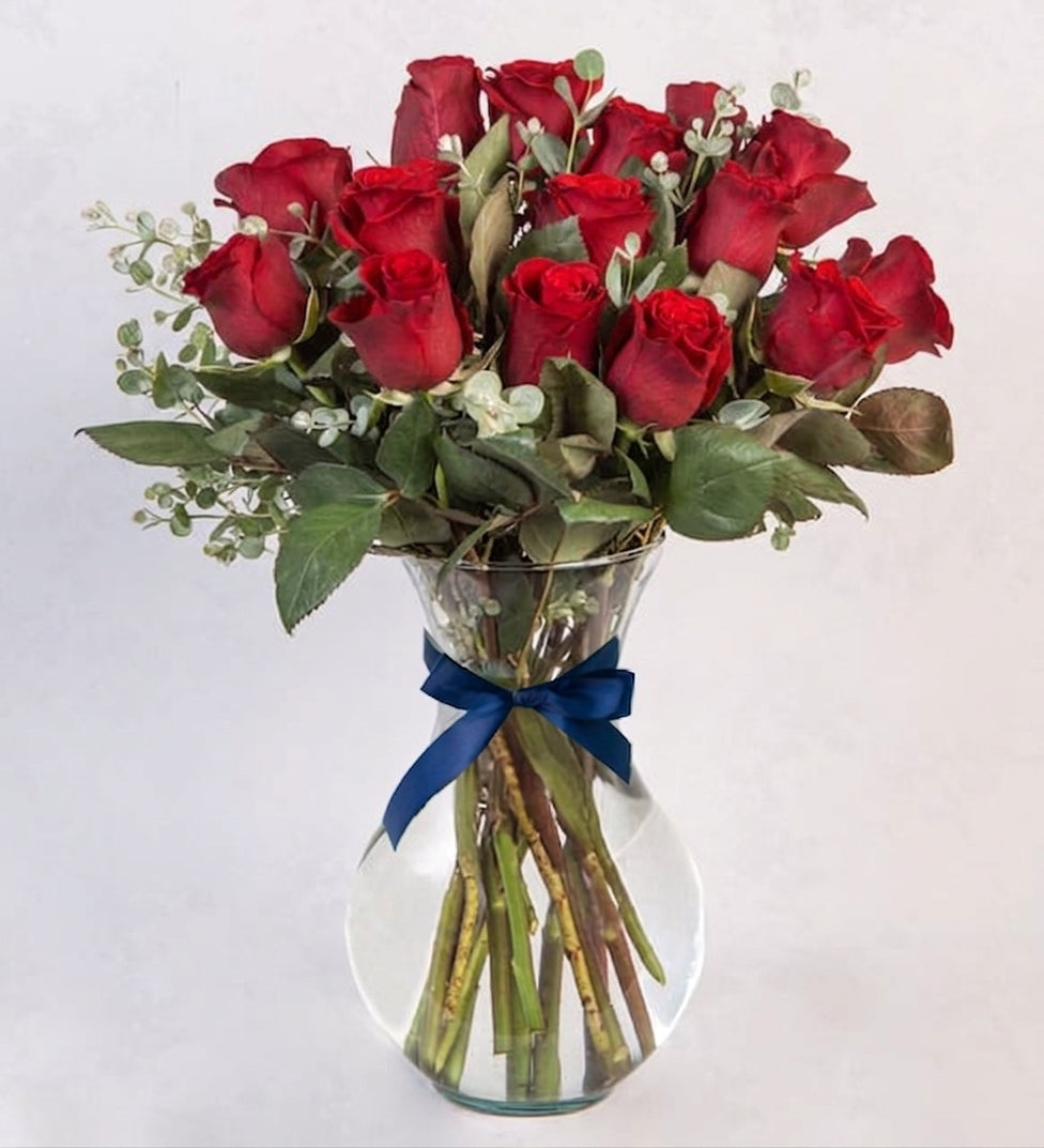 Arrangement of 16 Topaz Roses