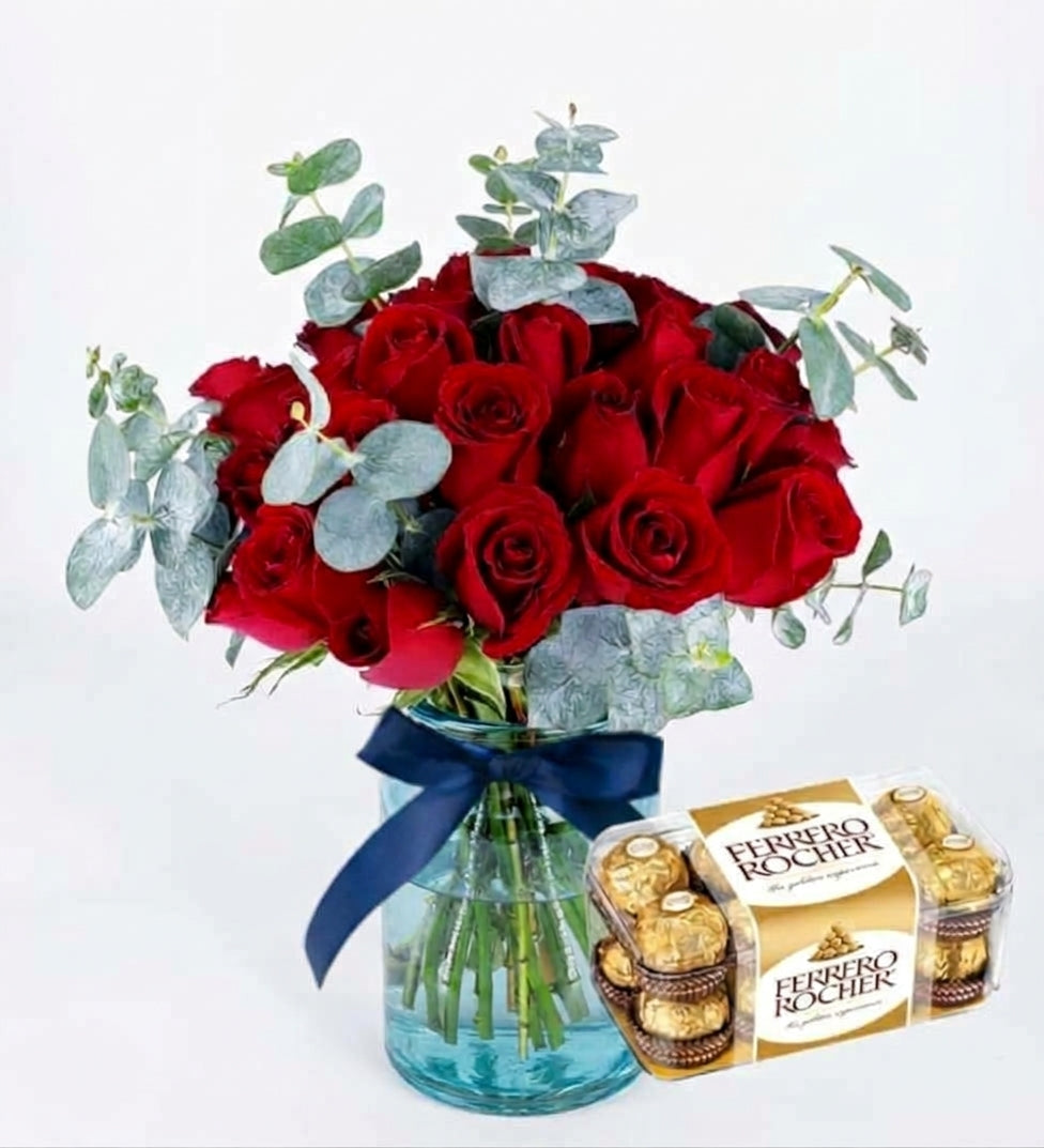 36 Red Roses And Ferrero Chocolates