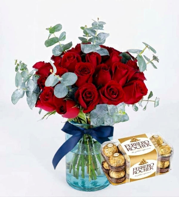36 Red Roses And Ferrero Chocolates