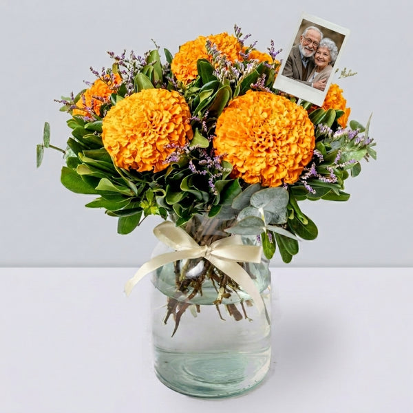 Camino de los Muertos - Cempasúchil Flores con Foto Personalizada | LolaFlora