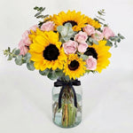 Sunflowers and Mini Roses