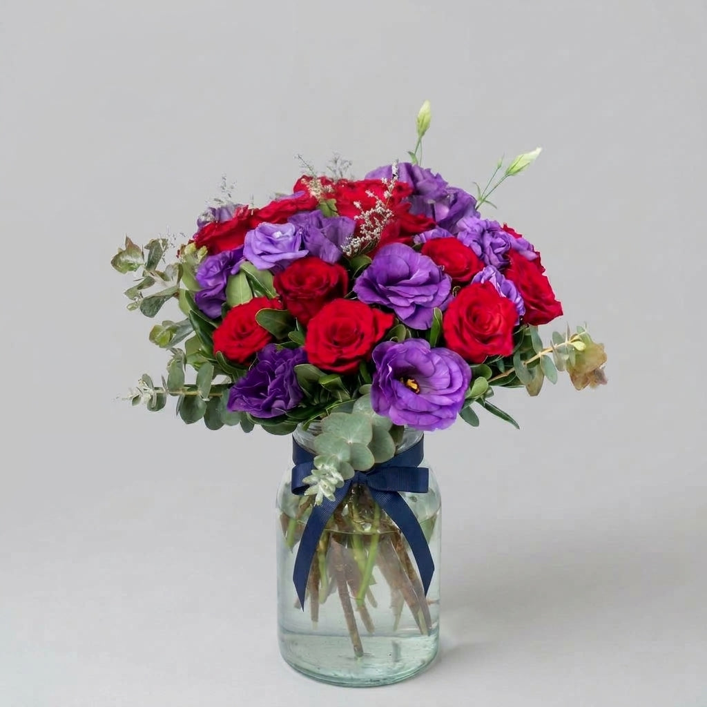 París - Rosa Roja y Lisianthus Morado LolaFlora