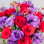 París - Rosa Roja y Lisianthus Morado LolaFlora