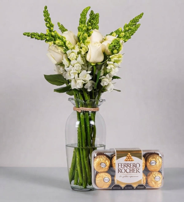 White Roses And Puppies With Lindt
