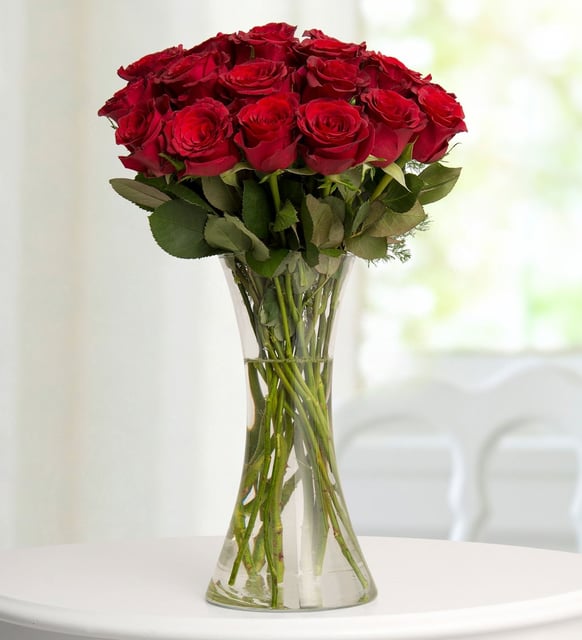 20 rosas rojas / jarrón (B)